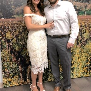 White off the shoulder lace dress